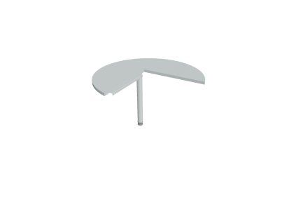 Doplnkový stôl Cross, pravý, 100x75,5x(60x60) cm, sivá/kov