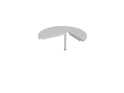 Doplnkový stôl Cross, ľavý, 120x75,5x(80x60) cm, sivá/kov