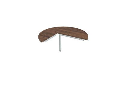 Doplnkový stôl Cross, pravý, 120x75,5x(60x80) cm, orech/kov