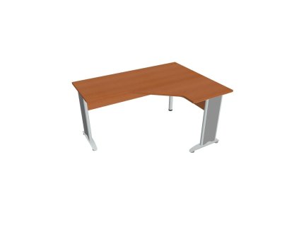 Pracovný stôl Cross, ergo, ľavý, 160x75,5x120 cm, čerešňa/kov
