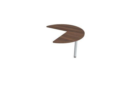 Doplnkový stôl Flex, pravý, 100,0x75,5x(60x60) cm, orech/kov
