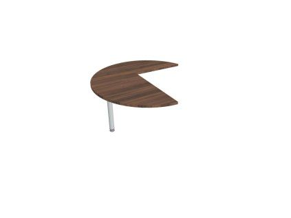 Doplnkový stôl Flex, ľavý, 120x75,5x(80x60) cm, orech/kov