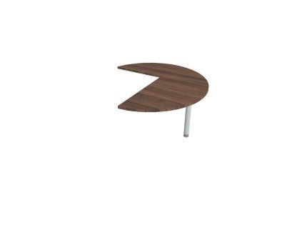 Doplnkový stôl Flex, pravý, 120x75,5x(60x80) cm, orech/kov