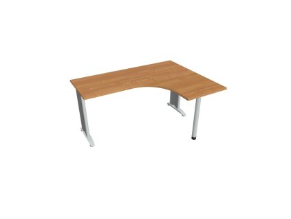 Pracovný stôl Flex, ergo, ľavý, 160x75,5x120 (60x60) cm, jelša/kov
