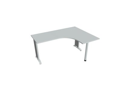 Pracovný stôl Flex, ergo, ľavý, 160x75,5x120 (60x60) cm, sivá/kov