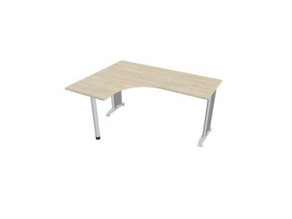 Pracovný stôl Flex, ergo, pravý, 160x75,5x120 (60x60) cm, agát/kov