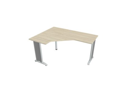 Pracovný stôl Flex, ergo, pravý, 160x75,5x120 (60x60) cm, agát/kov