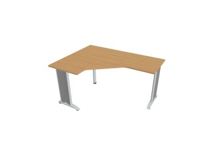 Pracovný stôl Flex, ergo, pravý, 160x75,5x120 (60x60) cm, buk/kov