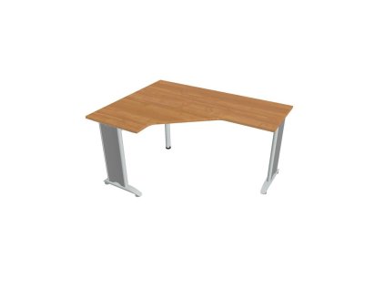 Pracovný stôl Flex, ergo, pravý, 160x75,5x120 (60x60) cm, jelša/kov