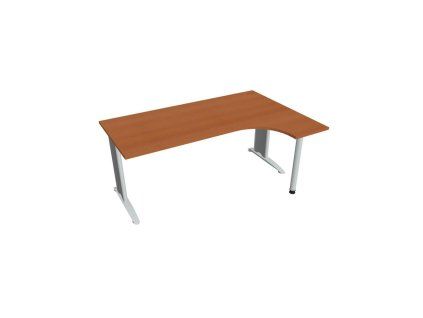 Pracovný stôl Flex, ergo, ľavý, 180x75,5x120 (80x40) cm, jelša/kov