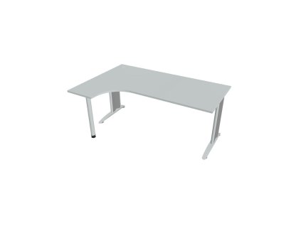 Pracovný stôl Flex, ergo, pravý, 180x75,5x120 (40x80) cm, sivá/kov
