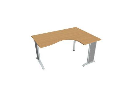 Pracovný stôl Flex, ergo, ľavý, 160x75,5x120 (80x60) cm, buk/kov
