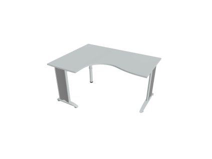 Pracovný stôl Flex, ergo, pravý, 160x75,5x120 (60x80) cm, sivá/kov
