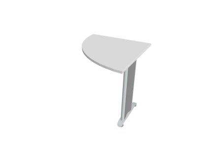 Doplnkový stôl Flex, ľavý, 80x75,5x80 cm, biela/kov