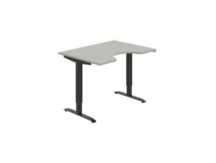 Pracovný stôl Motion Ergo, ZO, 2S, 120x70,5-120,5x90 cm, sivá/čierna