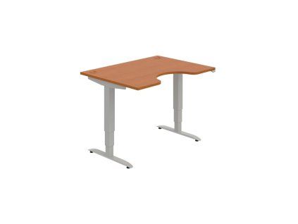 Pracovný stôl Motion Ergo, ZO, 3S, 120x61-128x90 cm, čerešňa/sivá