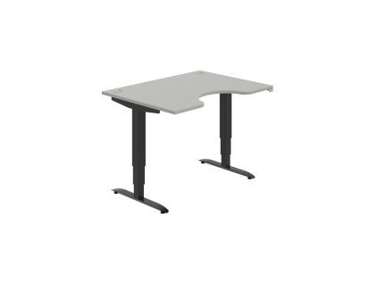 Pracovný stôl Motion Ergo, ZO, 3S, 120x61-128x90 cm, sivá/čierna