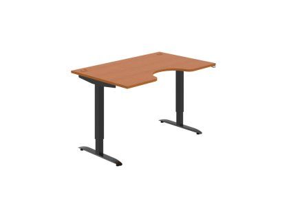 Pracovný stôl Motion Ergo, ZO, 2S, 140x70,5-120,5x90 cm, čerešňa/čierna