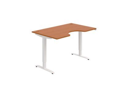 Pracovný stôl Motion Ergo, ZO, 2S, 140x70,5-120,5x90 cm, čerešňa/biela