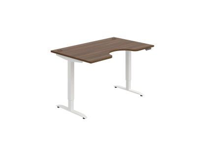 Pracovný stôl Motion Ergo, PO, 2S, 140x70,5-120,5x90 cm, orech/biela