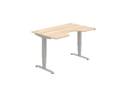 Pracovný stôl Motion Ergo, ZO, 3S, 140x61-128,x90 cm, agát/sivá