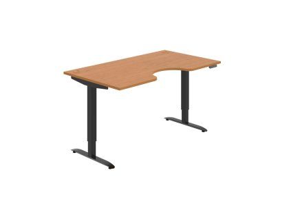 Pracovný stôl Motion Ergo, PO, 2S, 160x70,5-120,5x90 cm, jelša/čierna