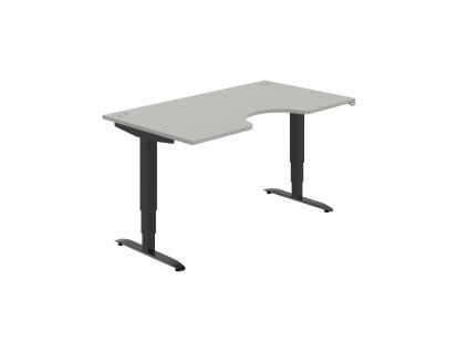 Pracovný stôl Motion Ergo, ZO, 3S, 160x61-128x90 cm, sivá/čierna