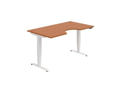 Pracovný stôl Motion Ergo, PO, 3S, 160x61-128x90 cm, čerešňa/biela