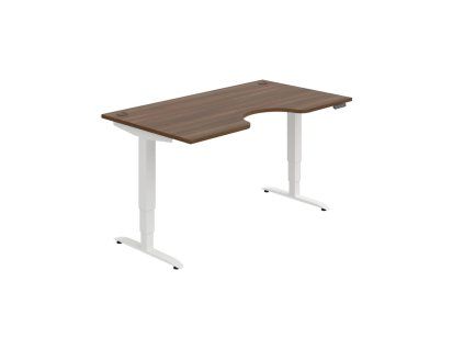 Pracovný stôl Motion Ergo, PO, 3S, 160x61-128x90 cm, orech/biela