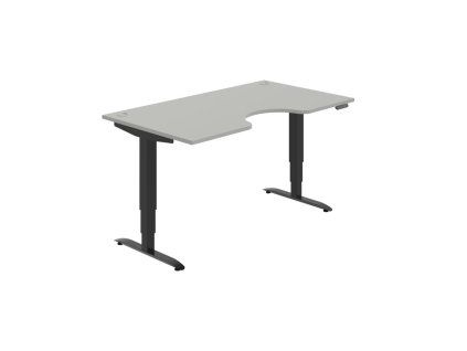 Pracovný stôl Motion Ergo, PO, 3S, 160x61-128x90 cm, sivá/čierna