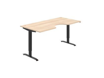 Pracovný stôl Motion Ergo, ZO, 2S, 180x70,5-120,5x90 cm, agát/čierna