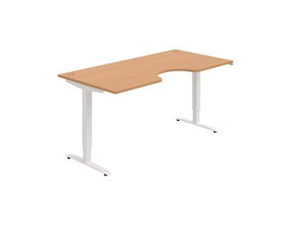 Pracovný stôl Motion Ergo, ZO, 2S, 180x70,5-120,5x90 cm, buk/biela