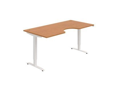 Pracovný stôl Motion Ergo, ZO, 2S, 180x70,5-120,5x90 cm, jelša/biela