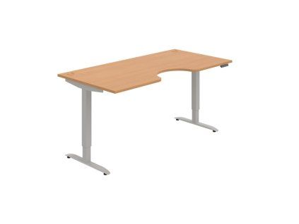 Pracovný stôl Motion Ergo, PO, 2S, 180x70,5-120,5x90 cm, buk/sivá