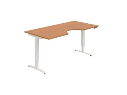 Pracovný stôl Motion Ergo, PO, 2S, 180x70,5-120,5x90 cm, jelša/biela