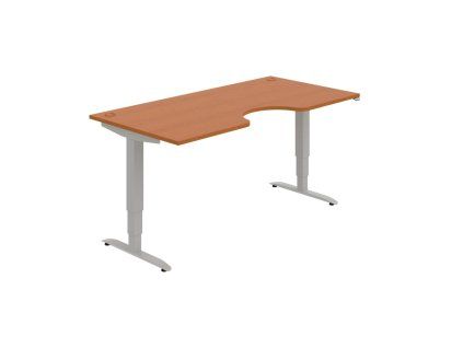 Pracovný stôl Motion Ergo, ZO, 3S, 180x61-128x90 cm, čerešňa/sivá