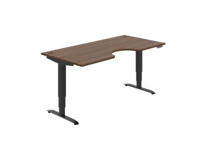 Pracovný stôl Motion Ergo, PO, 3S, 180x61-128x90 cm, orech/čierna