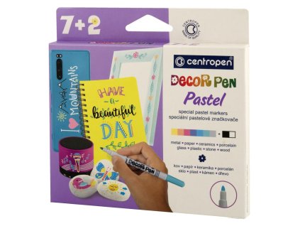 Sada popisovačov Centropen 2738 Decor Pen Pastel • sada 9 ks