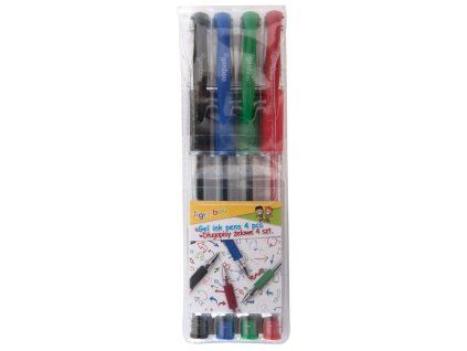 Gélové perá Gimboo 0,5 mm klasické farby, 4 ks