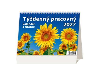 Stolový kalendár riadkový 21,1x14,8 cm - Týždenný s citátmi 2027
