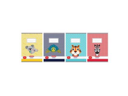 Zošit Herlitz 513, A5, linajkový, 70g/m2, mix motívov Cute Animals