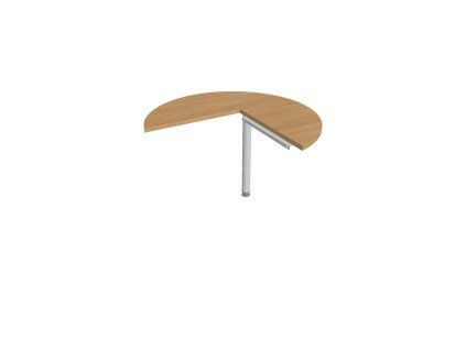 Doplnkový stôl Cross, ľavý, 100x75,5x(60x60) cm, dub/kov