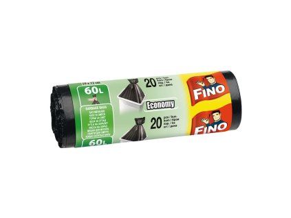 Vrecia zaväzovacie FINO Economy 60 ℓ, 13 mic., 59 x 72 cm, 20ks čierne