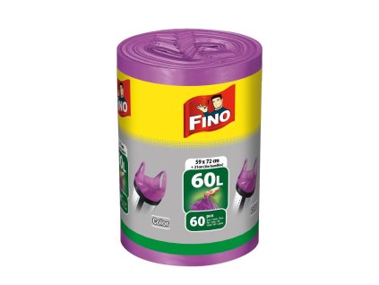 Vrecia zaväzovacie FINO Color 60 ℓ, 13 mic., 59 x 72 cm, 60ks fialové