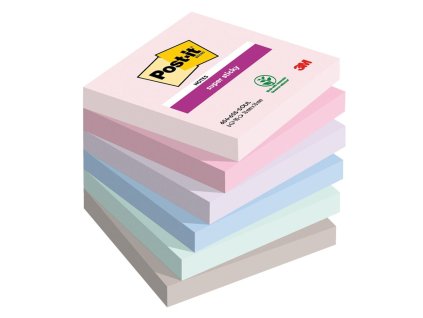 Samolepiaci bloček Post-it Super Sticky SOULFUL, veľkosť 76x76 mm, 6 bločkov po 90 lístkov