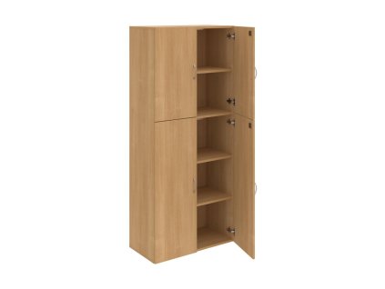 Policová skriňa Drive, zámok, 80x185x42 cm, dub/dub