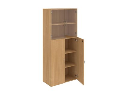 Policová skriňa Drive, zámok, 80x185x42 cm, dub/dub