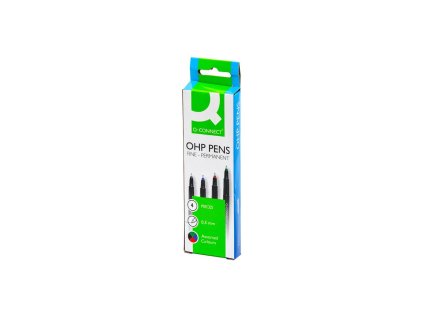 Sada permanentných popisovačov Q-CONNECT OHP F 4S, 0,5 mm