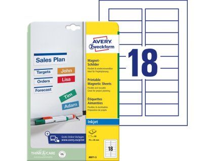 Magnetické popisovacie štítky Avery 78mm x 28m