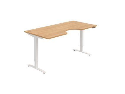 Pracovný stôl Motion Ergo, PO, 2S, 180x70,5-120,5x90 cm, dub/biela